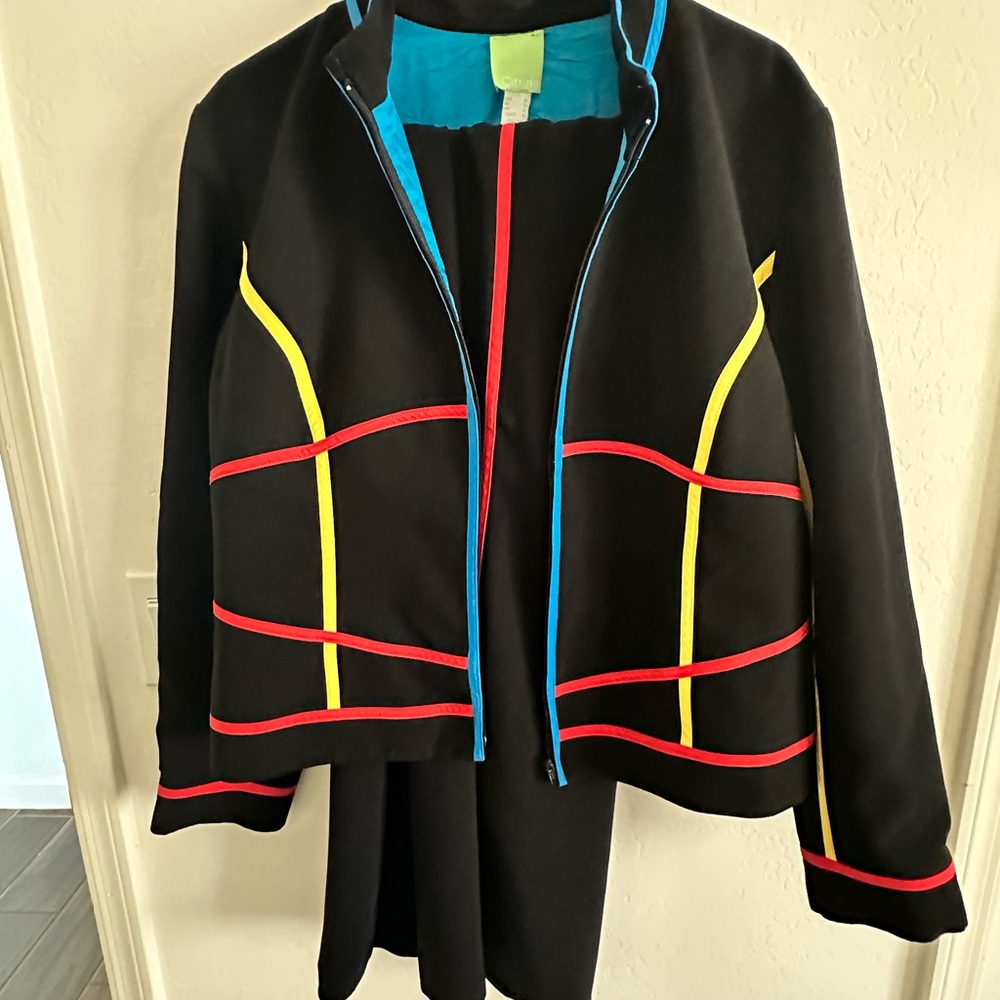 Citrine Black Jacket with Vibrant Trim